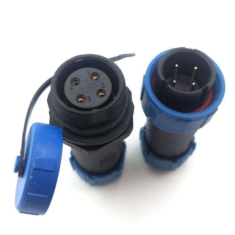 Male + Female - waterdichte kabelverbinder - 4 aderig - IP68 Male + Female - waterdichte kabelverbinder - 4 aderig - IP68